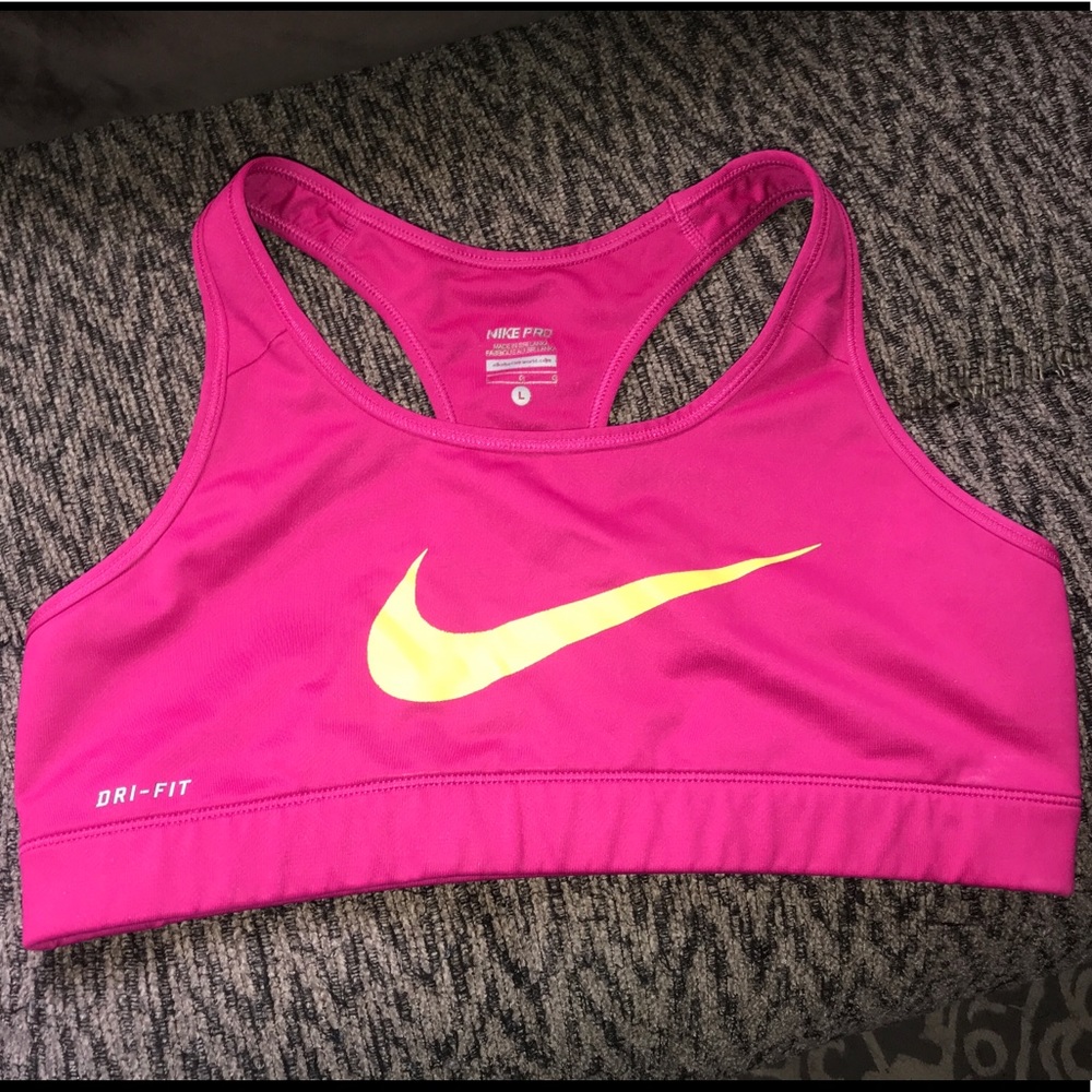 Nike pro pink sports bra
